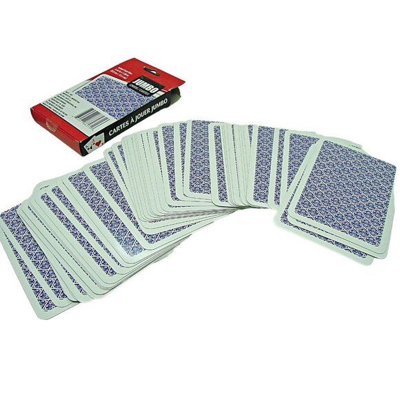 Classic Games Blue Geometric Print Jumbo Playing Cards Poker 5X3.5 in - Picture 3 of 7
